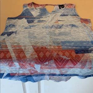 New Directions abstract designer sleeveless top.